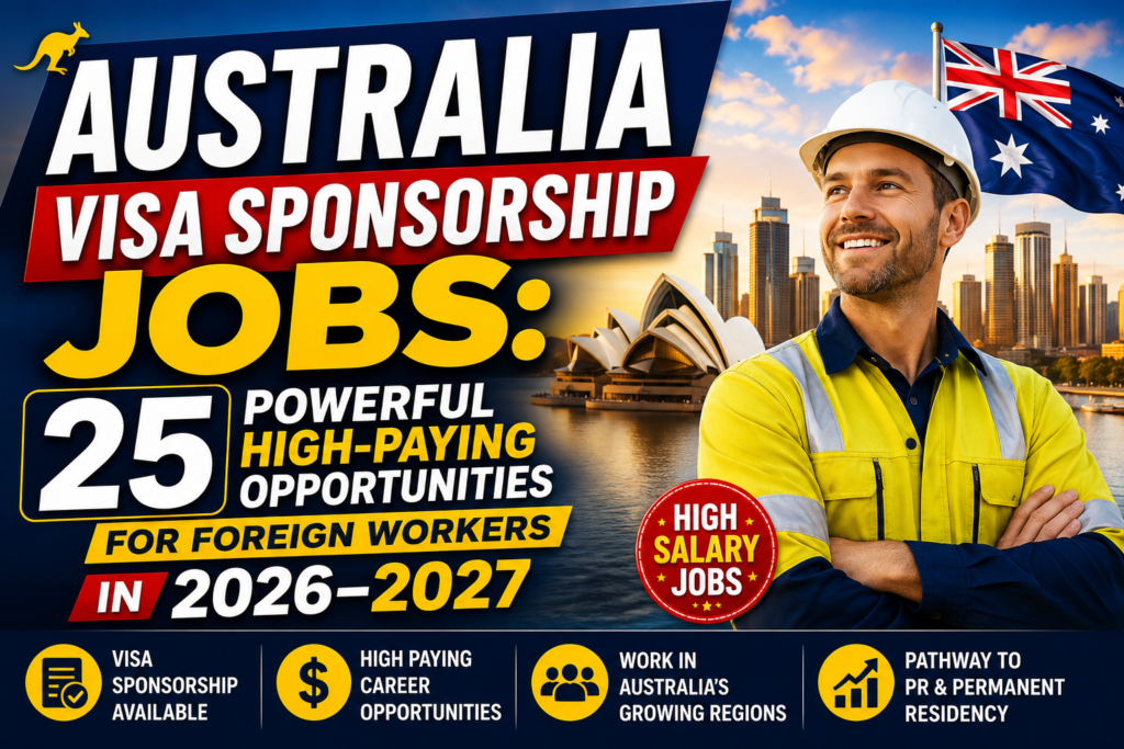 Australia Visa Sponsorship Jobs: 25 Powerful High-Paying Opportunities for Foreign Workers in 2026–2027