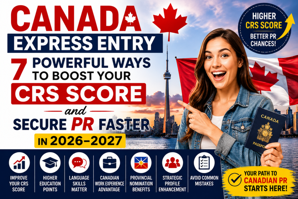 Canada Express Entry: 7 Powerful Ways to Boost Your CRS Score and Secure PR Faster in 2026–2027